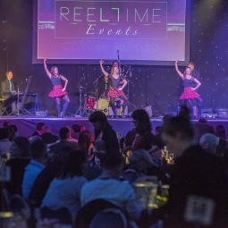 Tartanium rocking the stage at the Visit Scotland Expo at the Corn Exchange